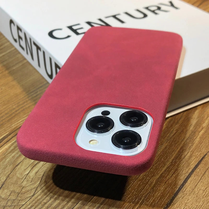 Suede Leather Phone Case For iPhone