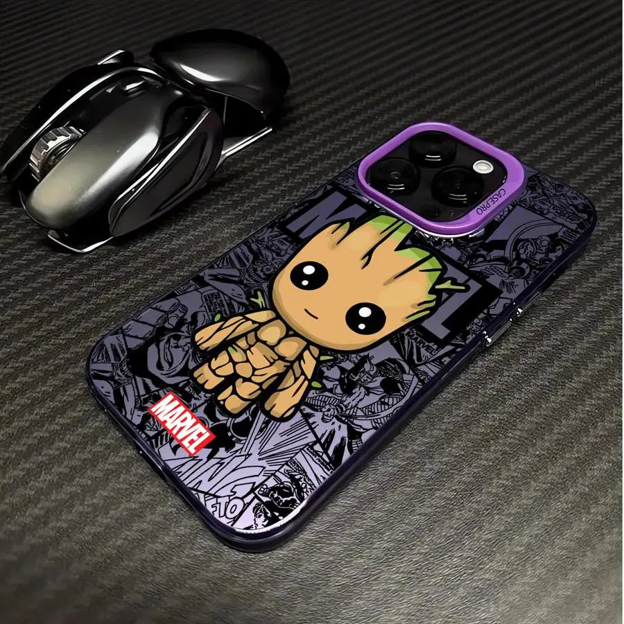 Marvel Groot Deadpool Cover Phone Case for Apple iPhone 15 Pro Max 16 Pro 14 Pro 13 12 11 Pro Max 14 Plus Protective Soft Shell