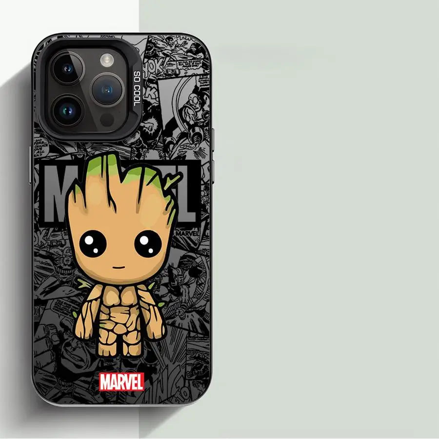 Marvel Groot Deadpool Cover Phone Case for Apple iPhone 15 Pro Max 16 Pro 14 Pro 13 12 11 Pro Max 14 Plus Protective Soft Shell