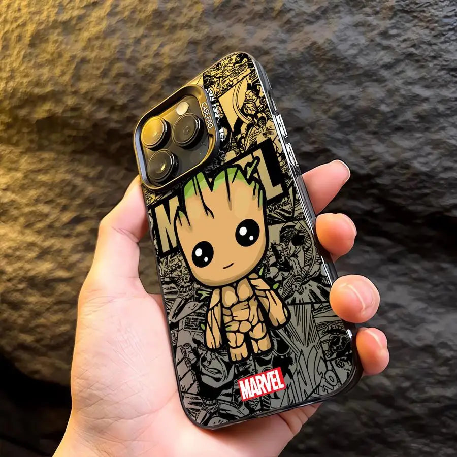 Marvel Groot Deadpool Cover Phone Case for Apple iPhone 15 Pro Max 16 Pro 14 Pro 13 12 11 Pro Max 14 Plus Protective Soft Shell