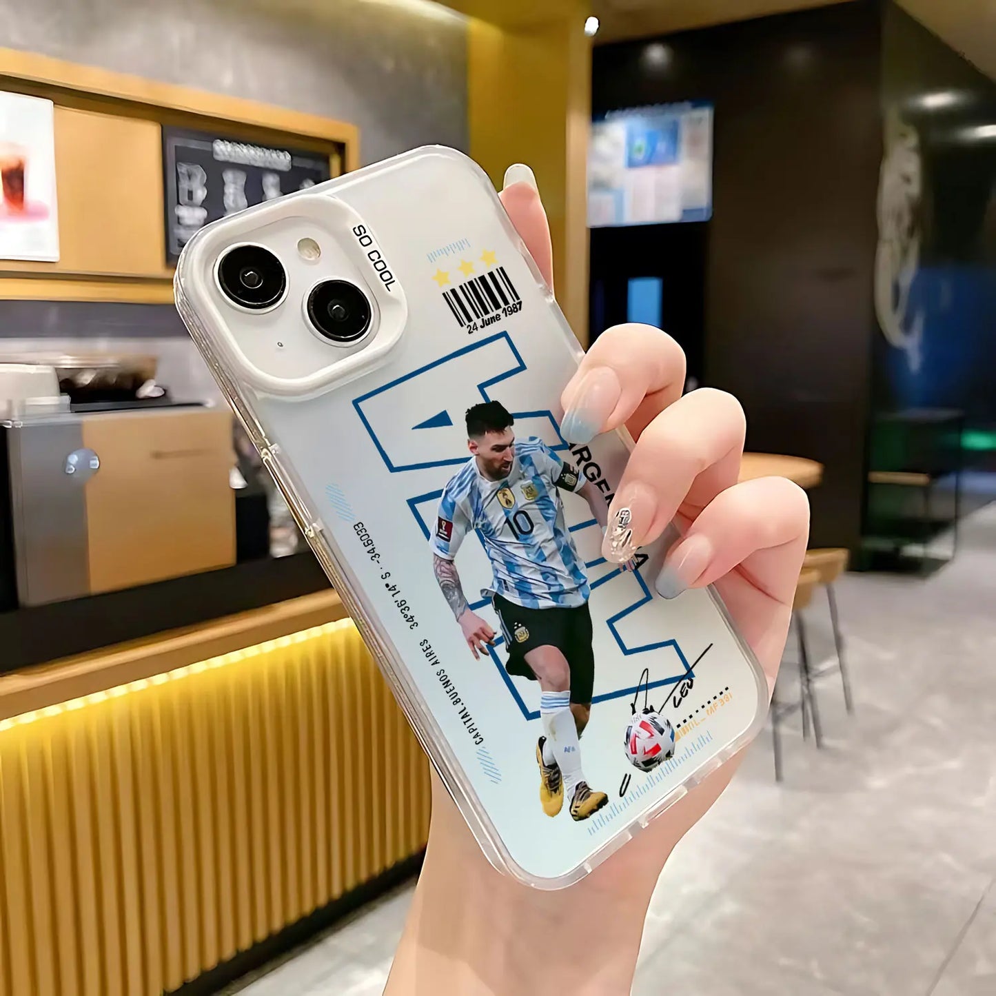 Popular NO.10 Matte Back Phone Case For iPhone 16 15 14 13 12 11 mini Pro Max X XR XS 8 7 Plus Anti Fall M-Messi CR7 NJR Cover