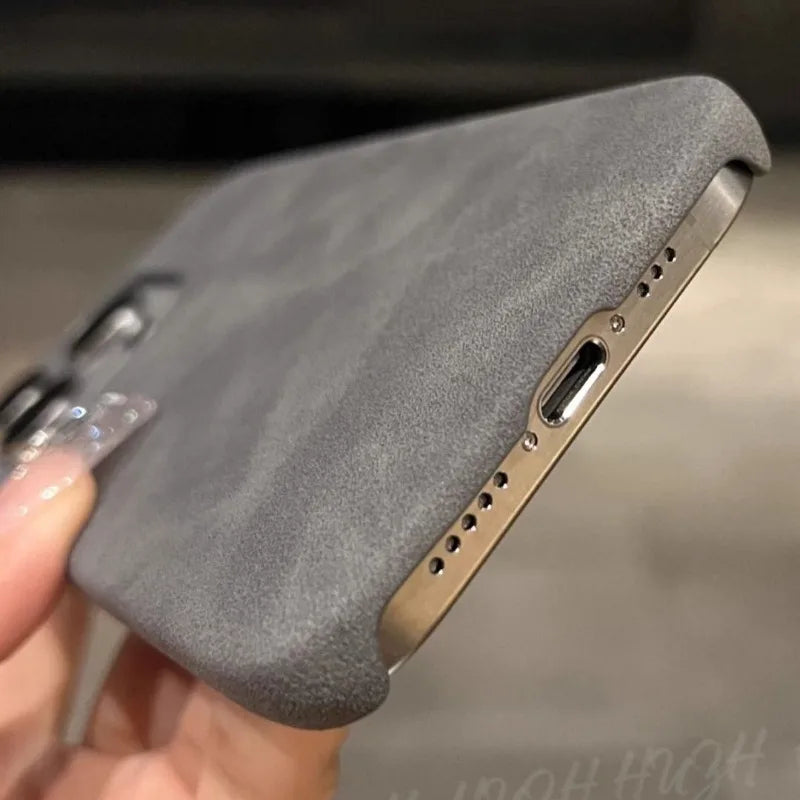 Suede Leather Phone Case For iPhone