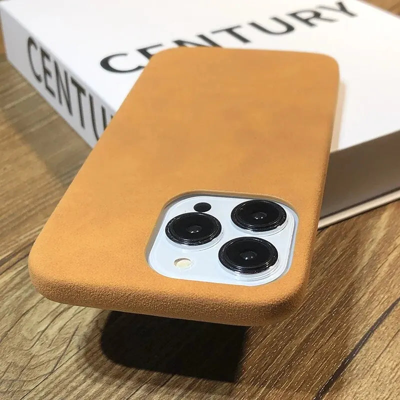 Suede Leather Phone Case For iPhone