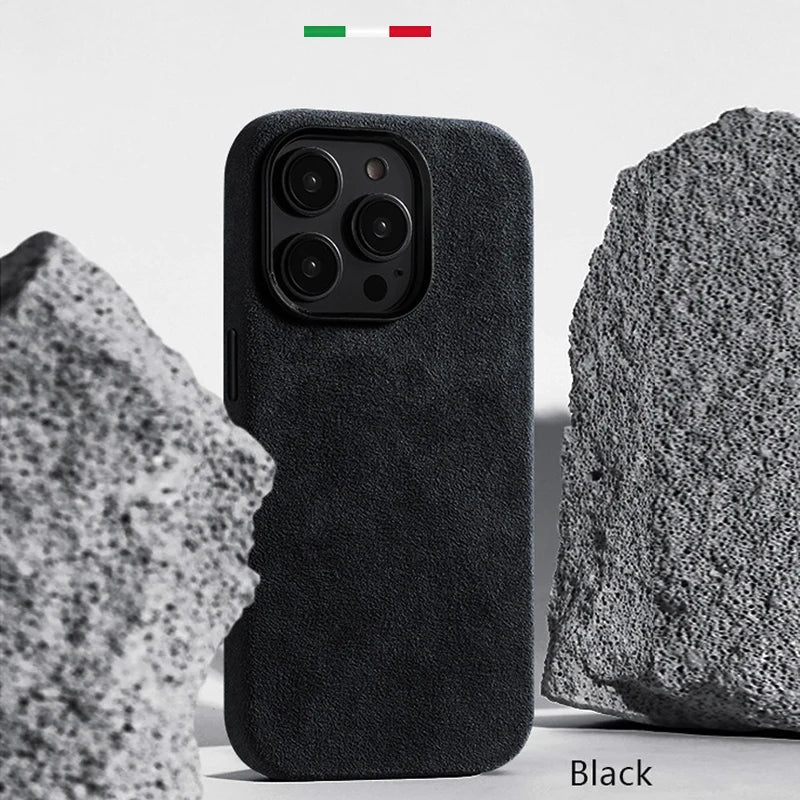 Alcantara Metal Camera Lens Protection Case for iPhone