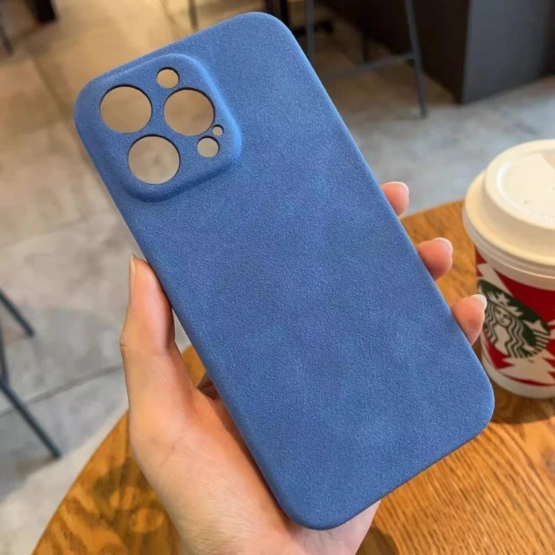 Suede Leather Phone Case For iPhone