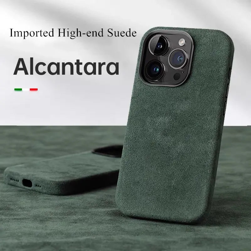 Alcantara Metal Camera Lens Protection Case for iPhone