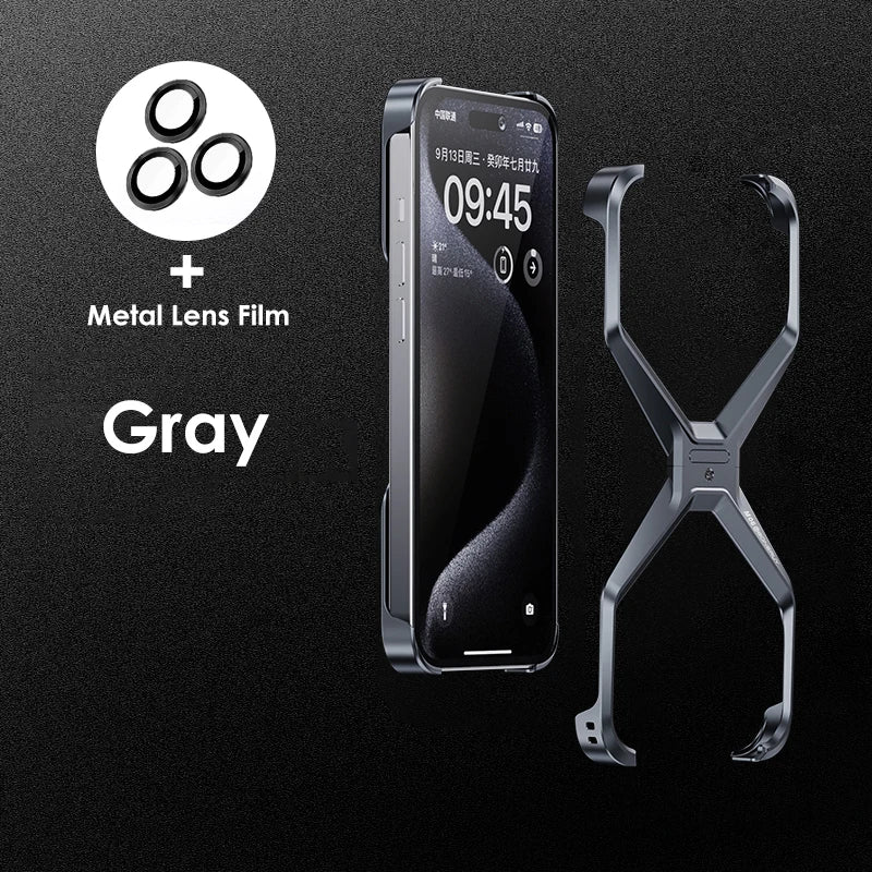 Luxury Aluminum Rimless Phone Case For iPhone