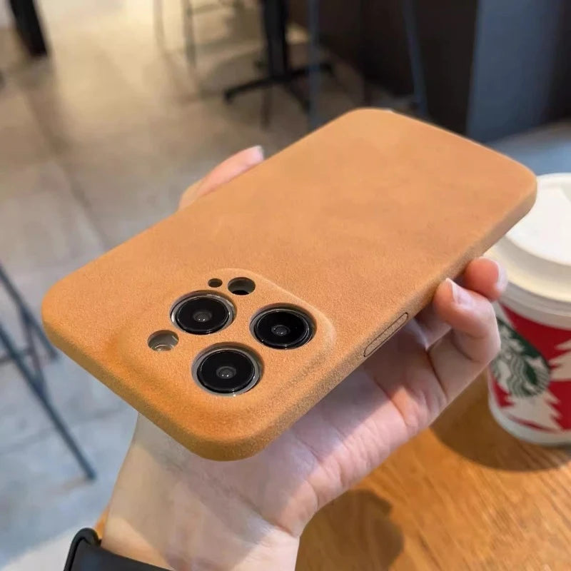 Suede Leather Phone Case For iPhone