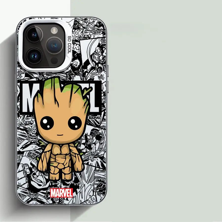 Marvel Groot Deadpool Cover Phone Case for Apple iPhone 15 Pro Max 16 Pro 14 Pro 13 12 11 Pro Max 14 Plus Protective Soft Shell