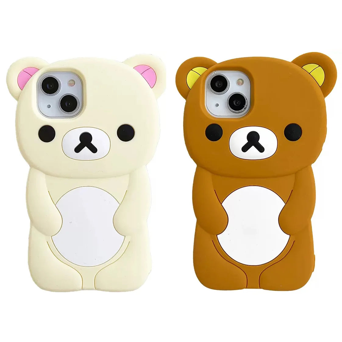 Rilakkuma Bear Silicone Soft Cover Case For iPhone 16 15 14 13 12 11 Pro Max mini Plus Xs XR 6 7 8 Plus