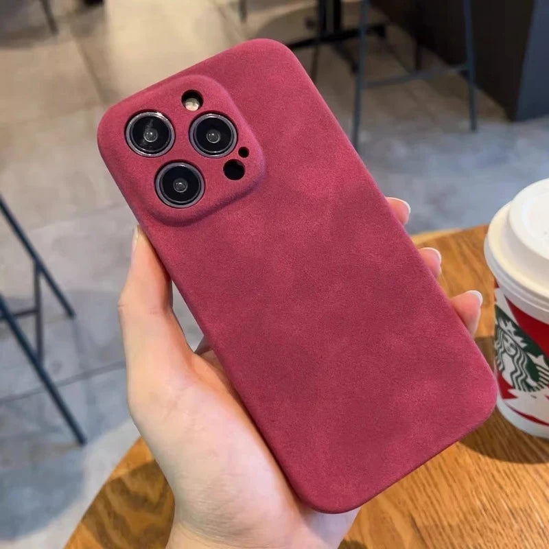 Suede Leather Phone Case For iPhone