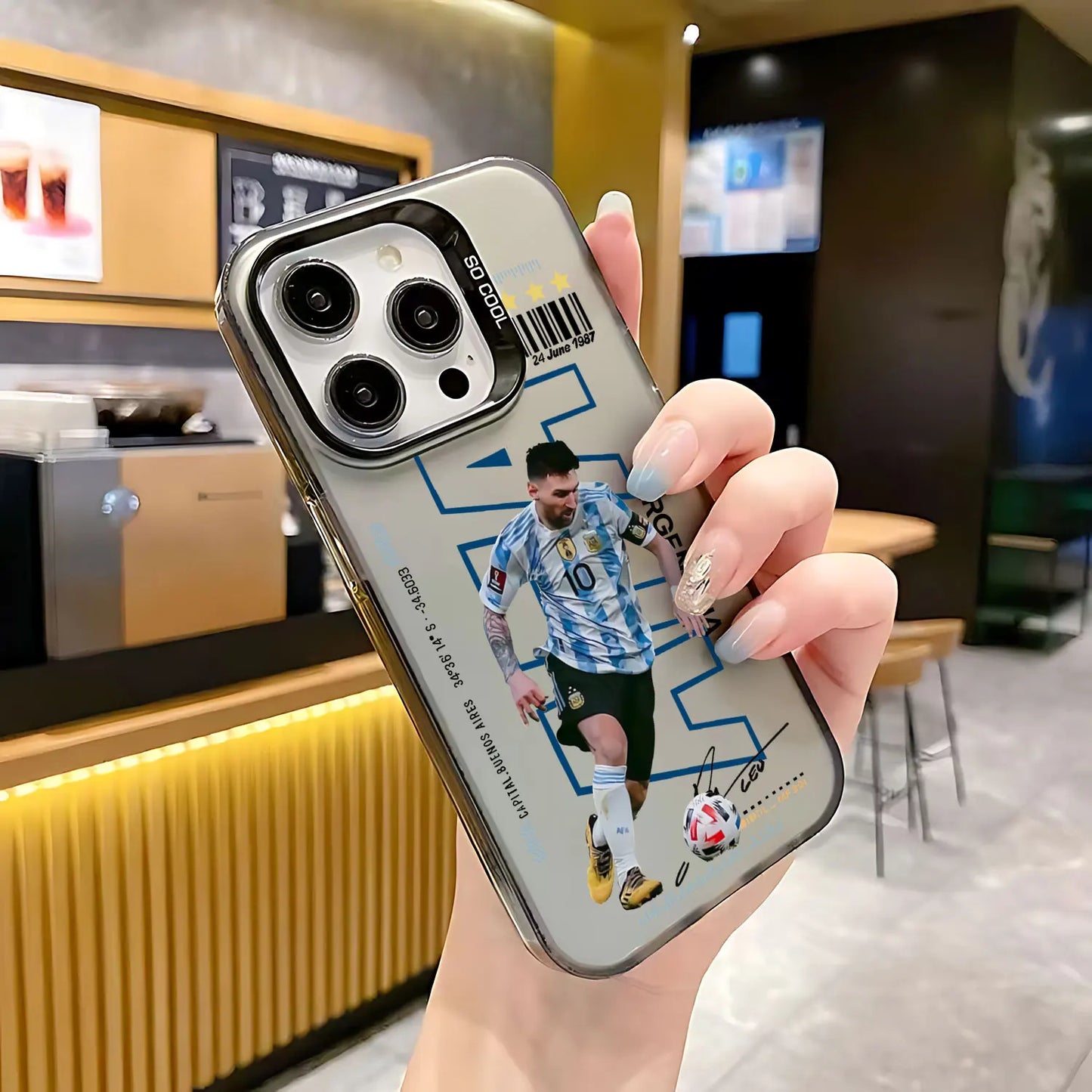 Popular NO.10 Matte Back Phone Case For iPhone 16 15 14 13 12 11 mini Pro Max X XR XS 8 7 Plus Anti Fall M-Messi CR7 NJR Cover