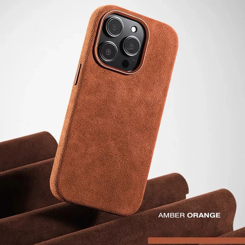 Alcantara Metal Camera Lens Protection Case for iPhone