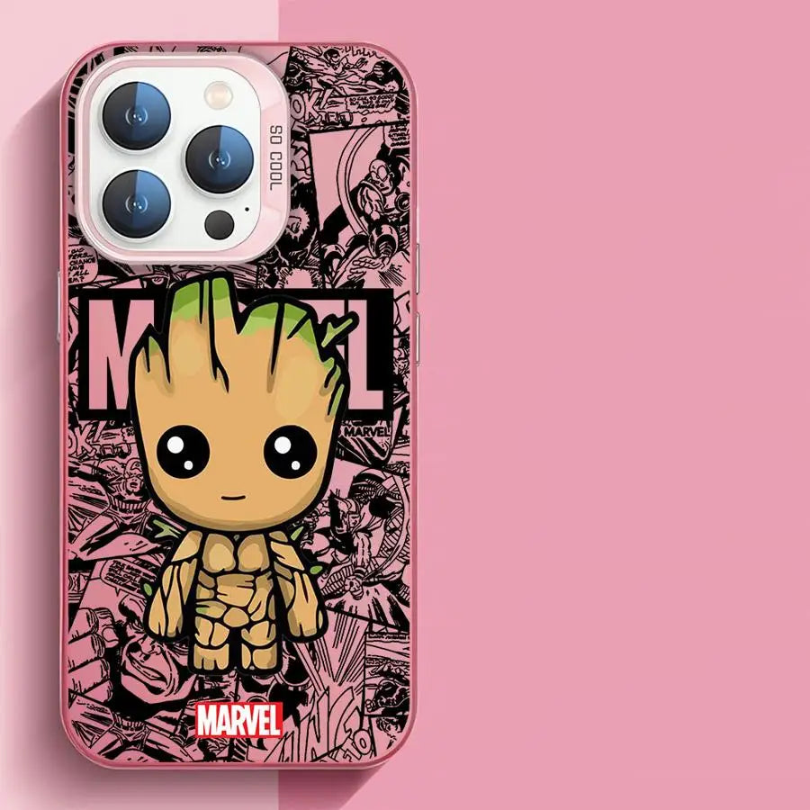 Marvel Groot Deadpool Cover Phone Case for Apple iPhone 15 Pro Max 16 Pro 14 Pro 13 12 11 Pro Max 14 Plus Protective Soft Shell