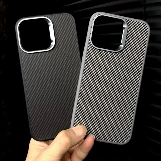 Luxury Hardware Carbon Fiber Defender Magnetic Armor Case For iPhone