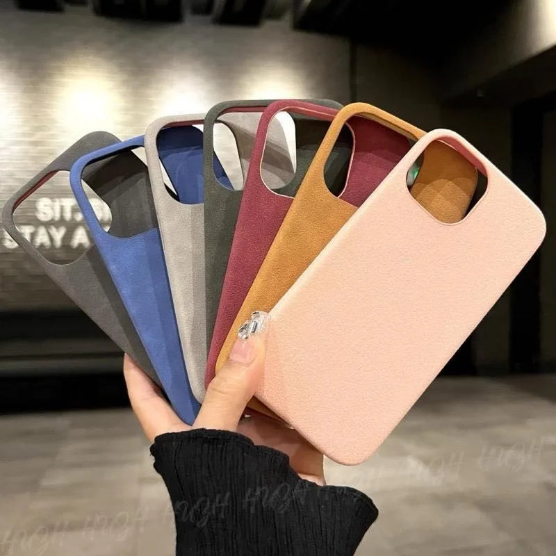 Suede Leather Phone Case For iPhone